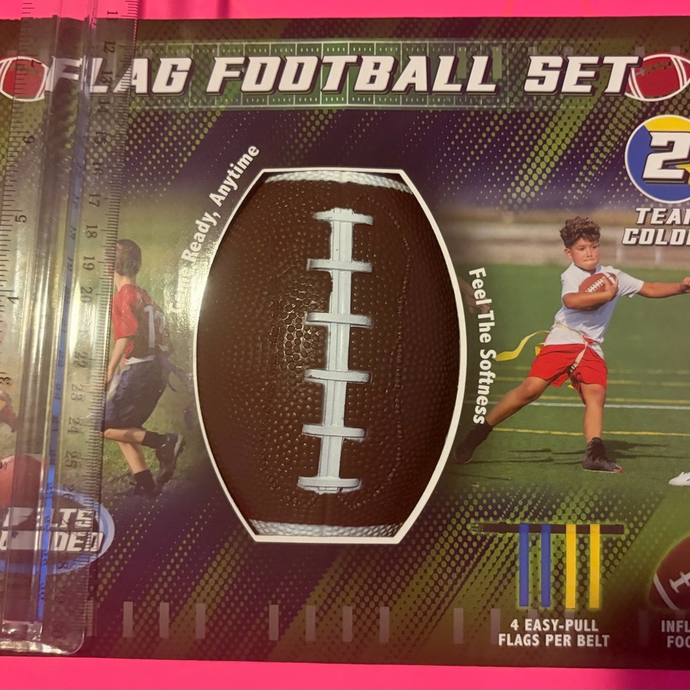 adidas Kids Flag Football Set in Brown, White, Red